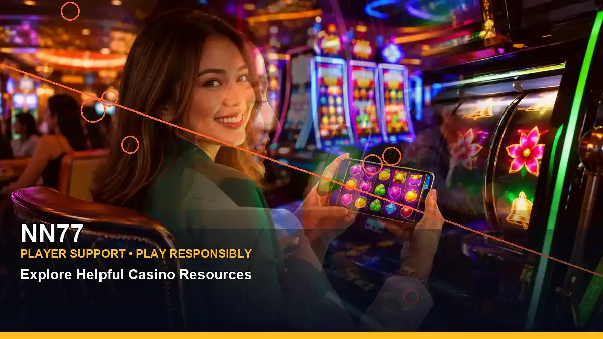 NN77 layered collage reels casino bonus games highlighting mobile-friendly casino play