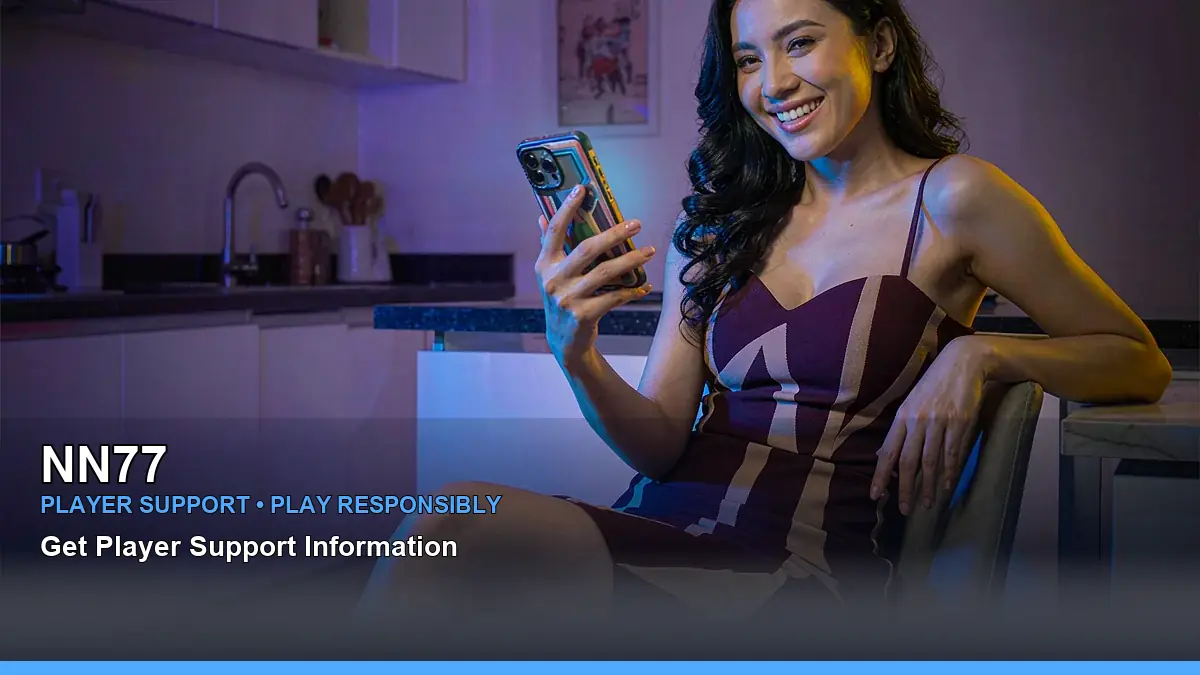 NN77 download mobile casino app featuring a Philippine casino game interface with a floating tile composition